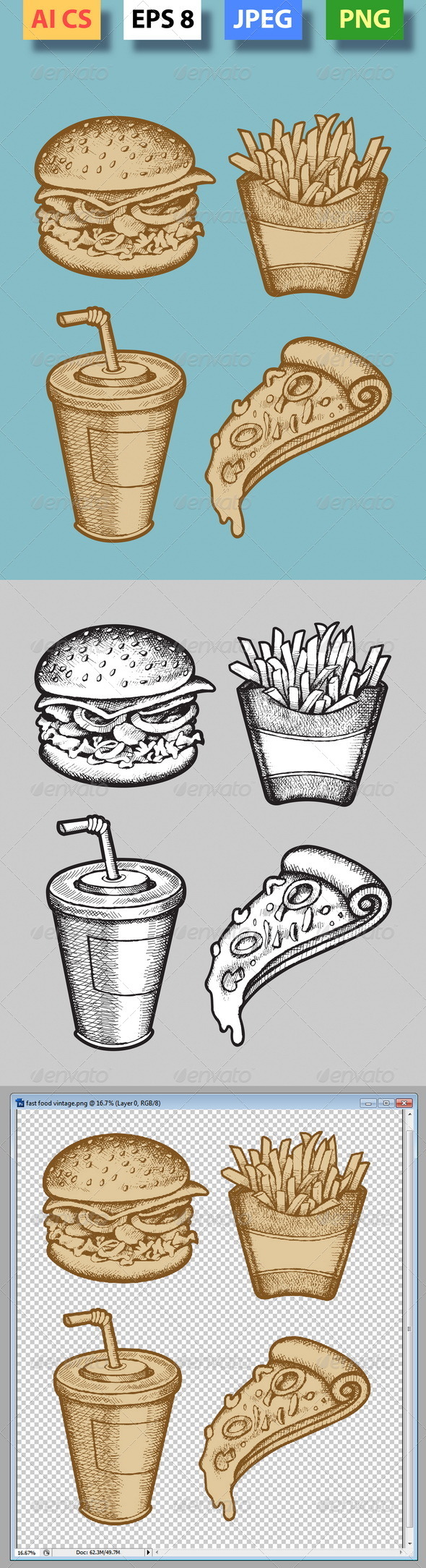 Fast Food Hand Drawn Fast Food Hand Drawn