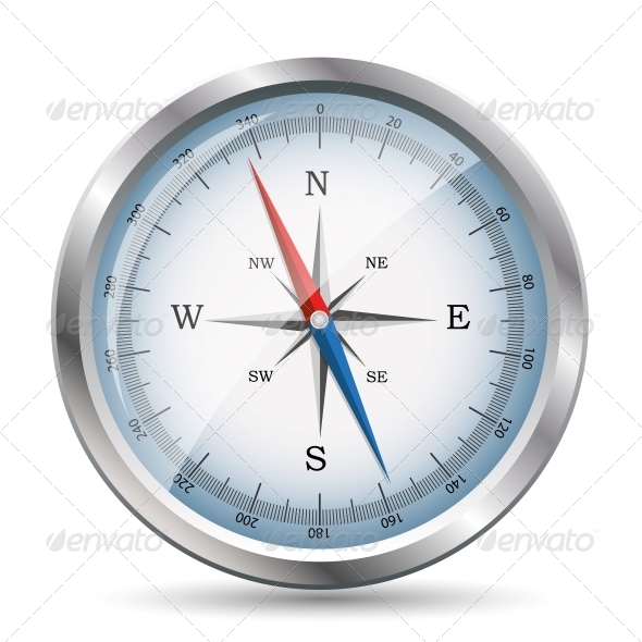 Glossy Compass Vector Illustration Glossy Compass Vector Illustration