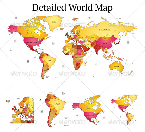 Detailed Vector World Map Detailed Vector World Map