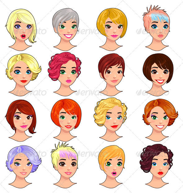 Fashion Female Avatars. - People Characters