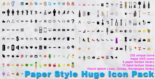 Paper Style Huge Icon Pack Paper Style Huge Icon Pack