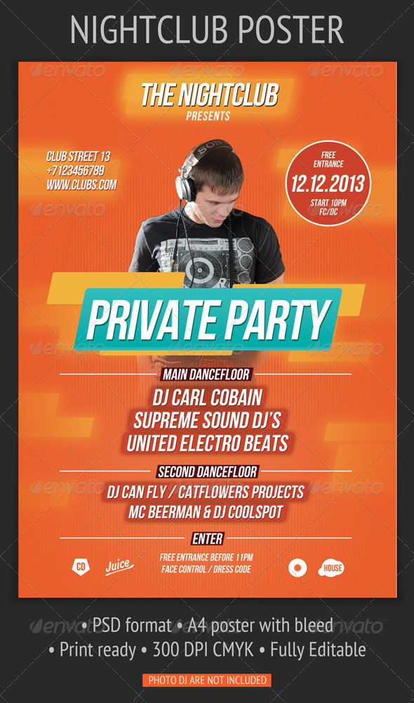 Nightclub Event Poster - Clubs & Parties Events