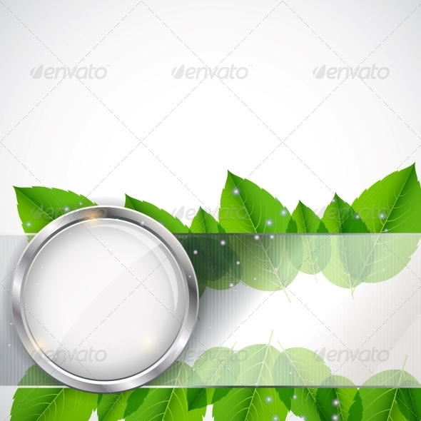 Abstract Background with Leaves and Glass Frame Abstract Background with Leaves and Glass Frame