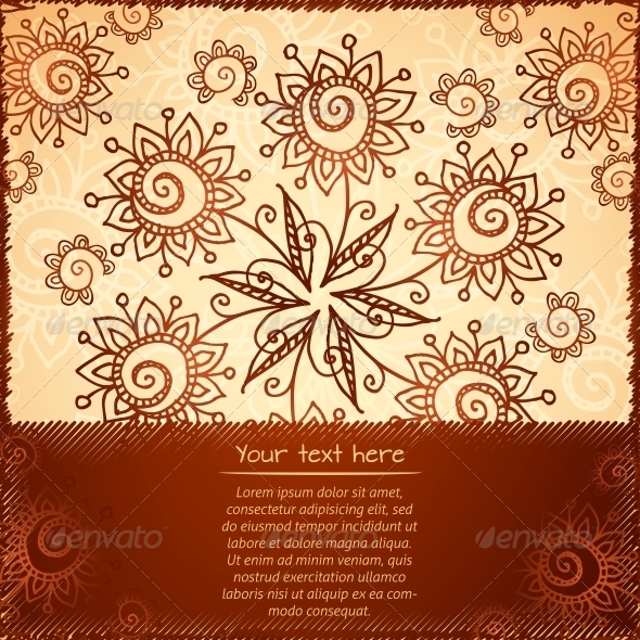 Ornate Vector Doodle Flowers Background Ornate Vector Doodle Flowers Background