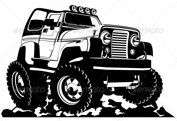 Cartoon jeep