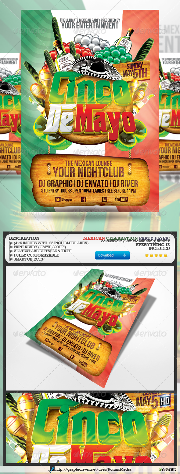 Cinco De Mayo Party Flyer Cinco De Mayo Party Flyer