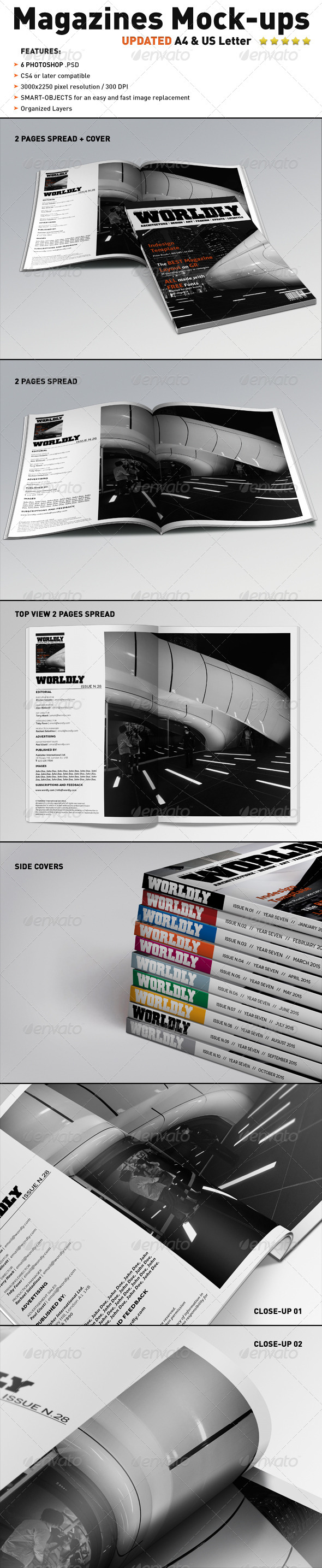 Realistic Magazines Mock-ups Templates Realistic Magazines Mock-ups Templates