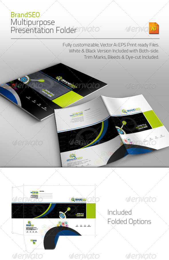 BrandSEO Multipurpose Presentation Folder - Stationery Print Templates