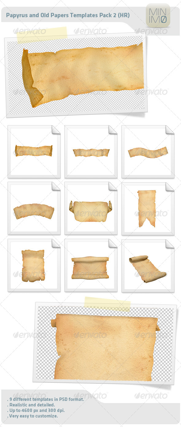 Papyrus And Old Papers Templates Pack 2 - Decorative Graphics