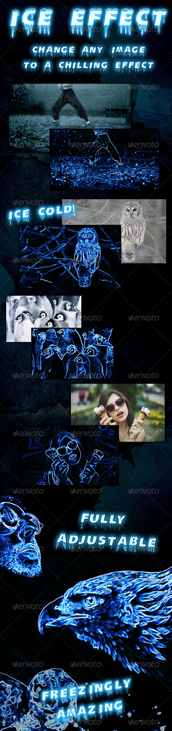 Ice Effect Photoshop Action - Photo Effects Actions