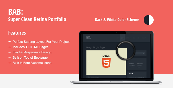 BAB: Clean, Responsive Portfolio HTML Theme