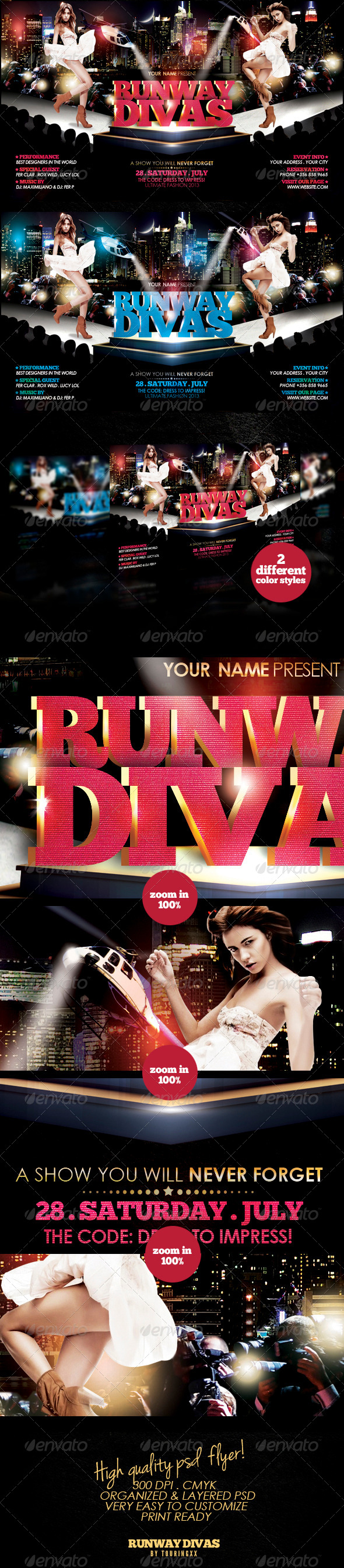 Runway Divas Flyer Template - Events Flyers