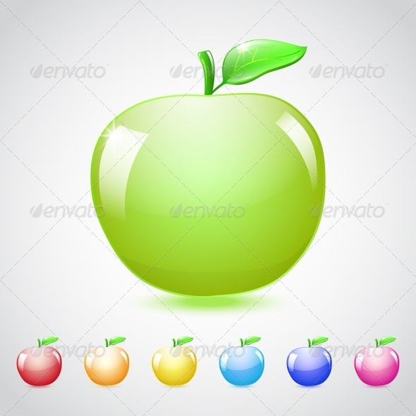 Set Of Glass Apples Set Of Glass Apples