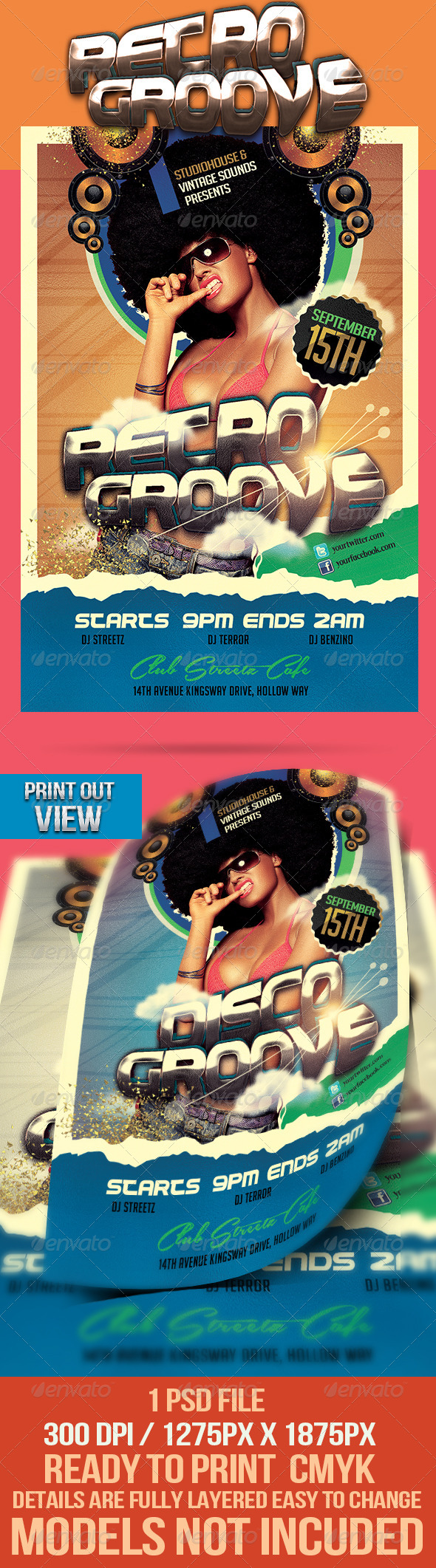 Retro Groove Party Flyer Retro Groove Party Flyer