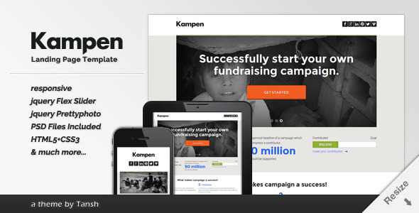 Kampen Responsive HTML Landing Page Template