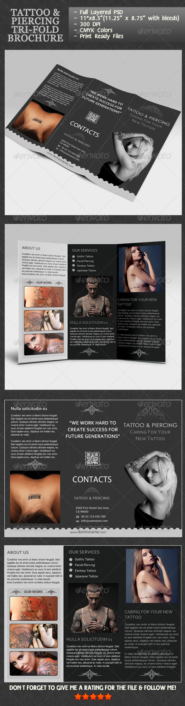 Tattoo & Piercing Tri-Fold Brochure Tattoo & Piercing Tri-Fold Brochure