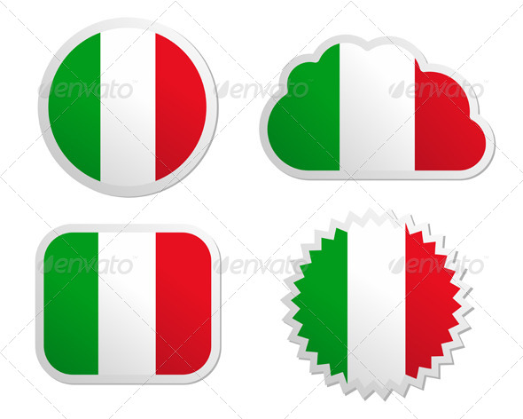 Italy Flag Labels