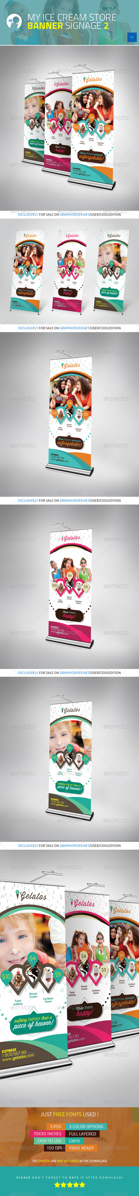 My Ice Cream Store - Banner Signage 2 - Signage Print Templates