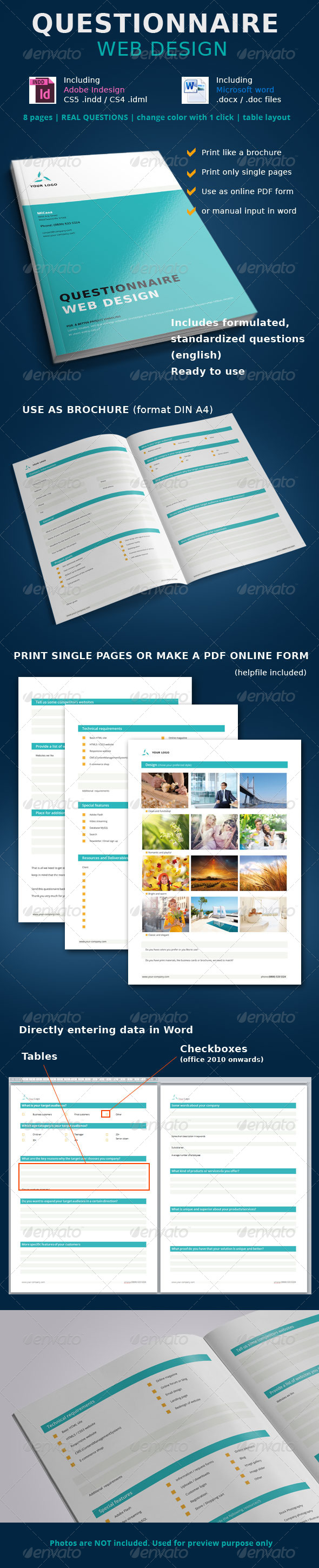 Questionnaire Web Design - Miscellaneous Print Templates