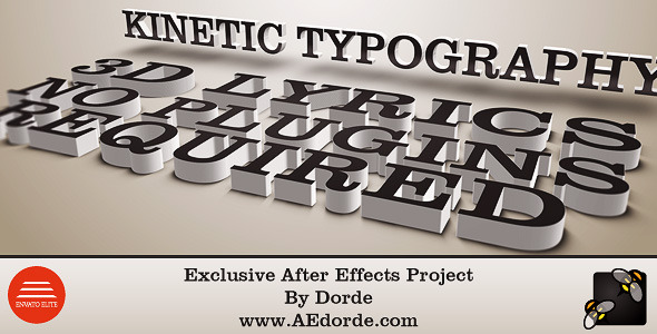 Kinetic Typography 3D Lyrics Two AE Projects Kinetic Typography 3D Lyrics Two AE Projects