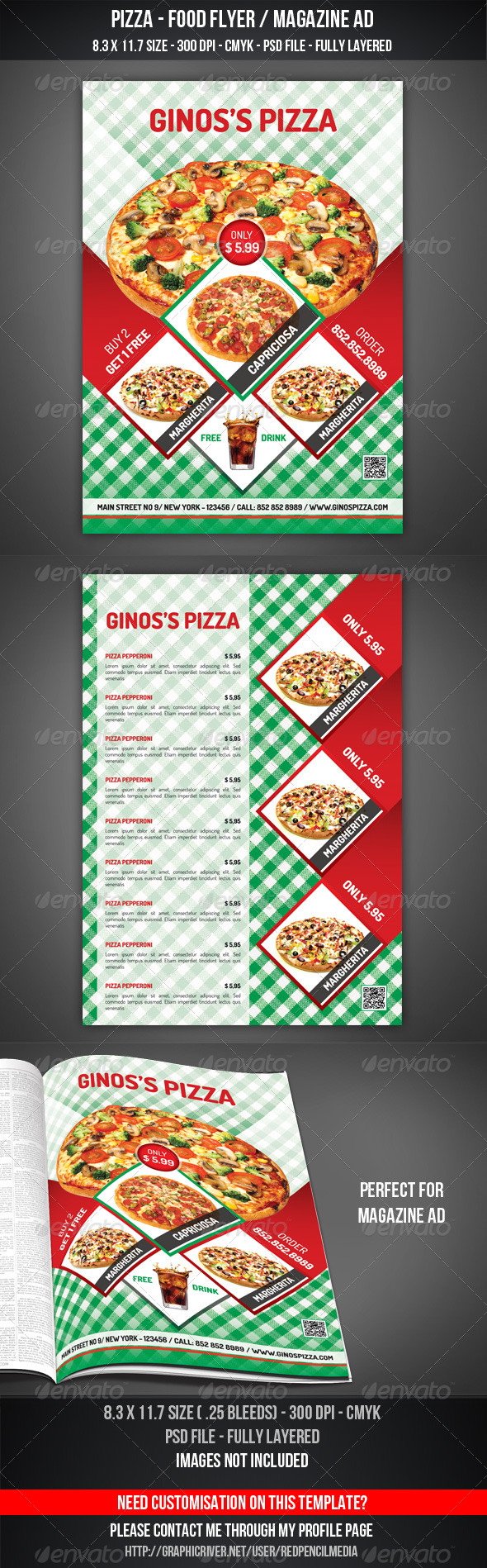 Pizza - Food Flyer / Magazine AD