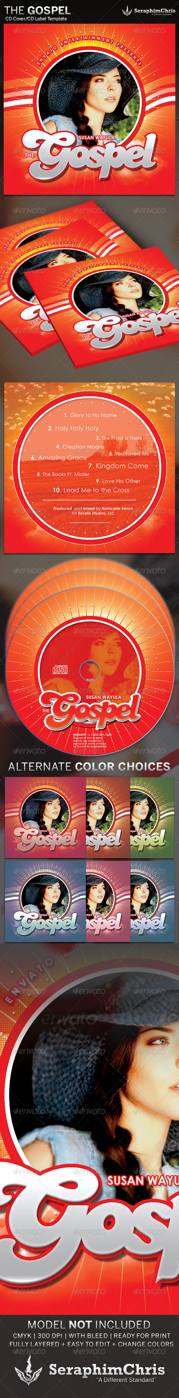 The Gospel: CD Cover Artwork Template - CD & DVD artwork Print Templates