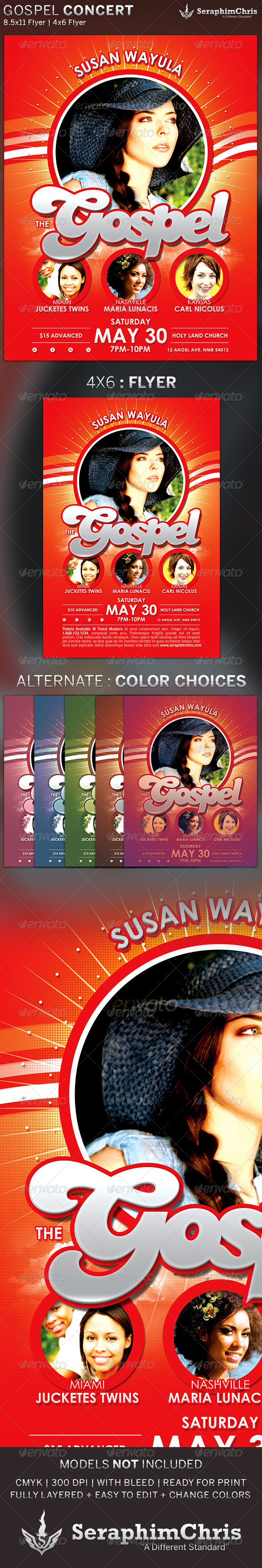 The Gospel: Church Concert Flyer Template - Church Flyers