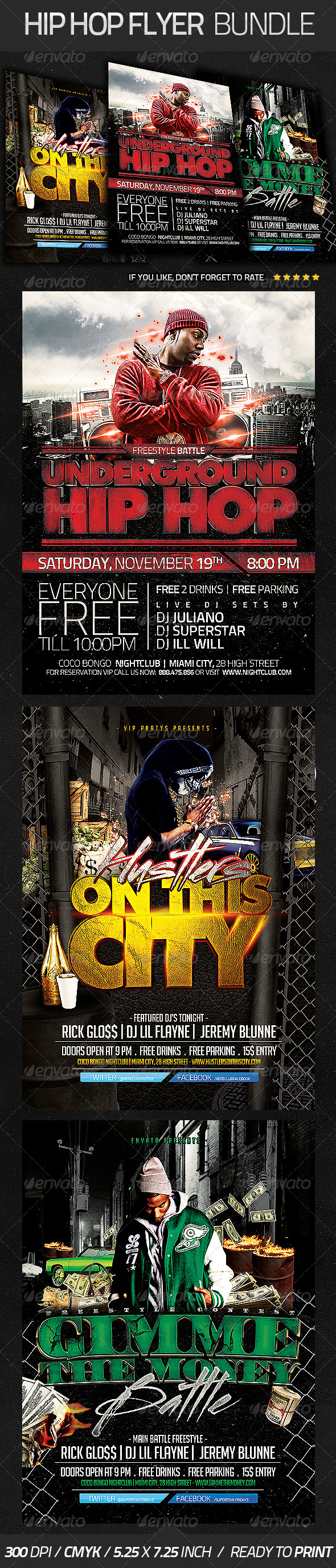 Hip Hop Flyer Bundle Hip Hop Flyer Bundle