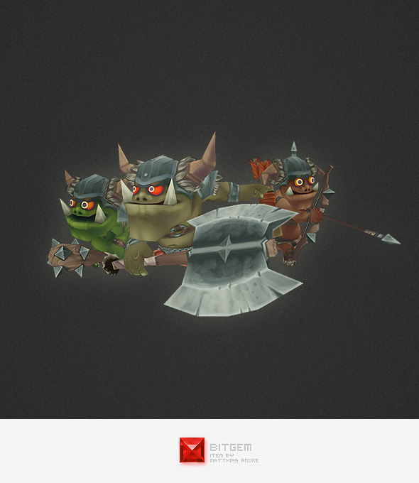 Low Poly Orc Character Set Low Poly Orc Character Set