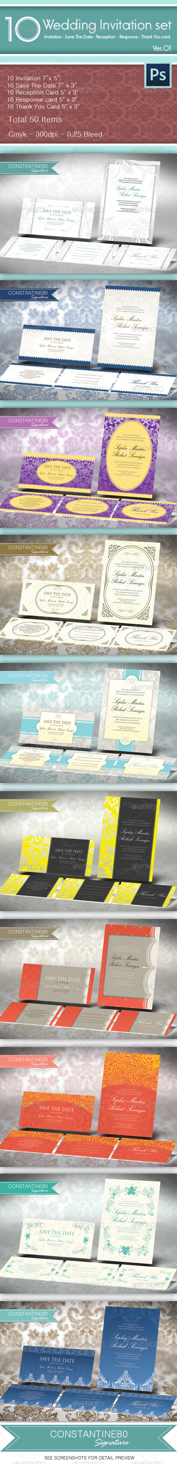 10 Wedding Invitations Sets 10 Wedding Invitations Sets