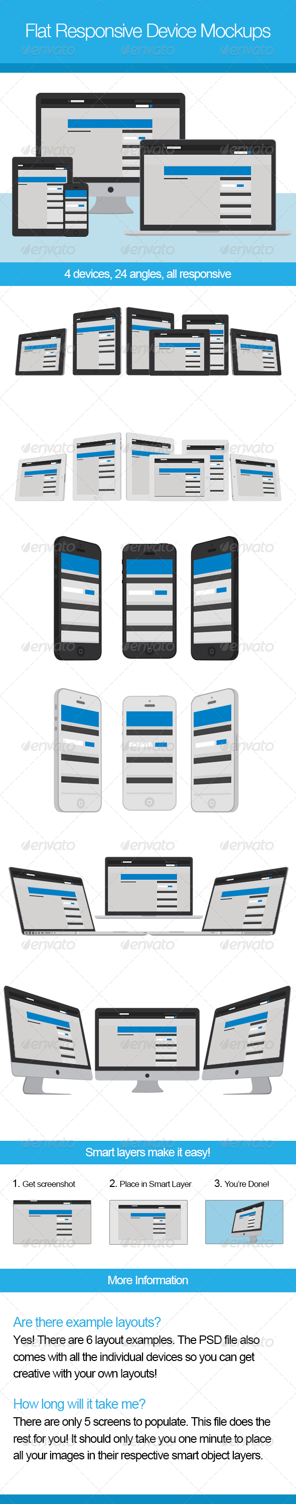 Flat Responsive Device Mockups Flat Responsive Device Mockups