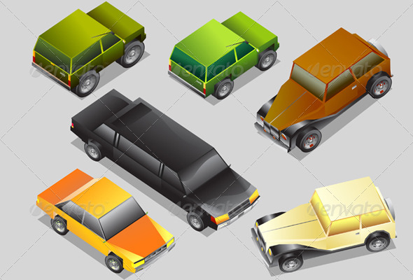 Isometric of Modern and Classic Car Isometric of Modern and Classic Car