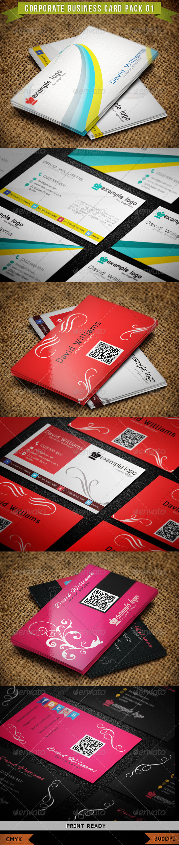 Corporate Business Card Bundle - Corporate Business Cards