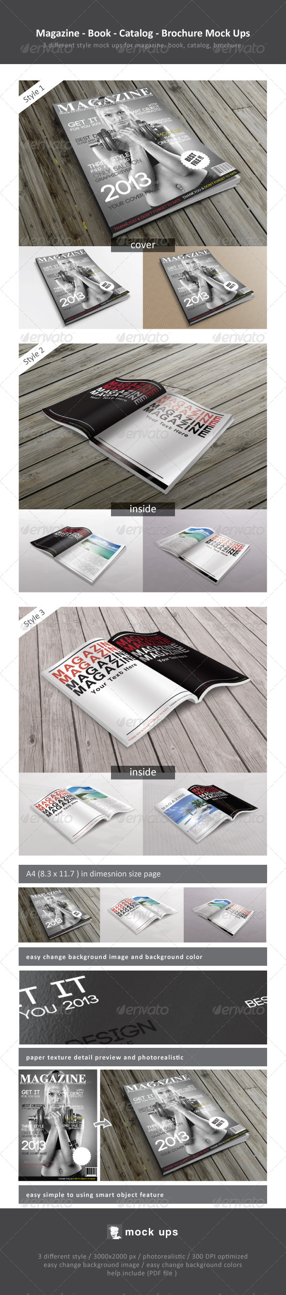 Magazine / Book / Catalog / Brochure Mock Ups - Magazines Print