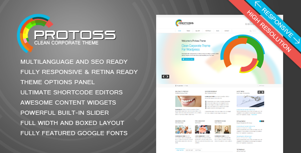 Protoss Clean Corporate Theme For WordPress