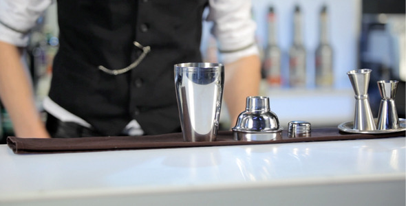 Barman Rolling a Shaker Barman Rolling a Shaker