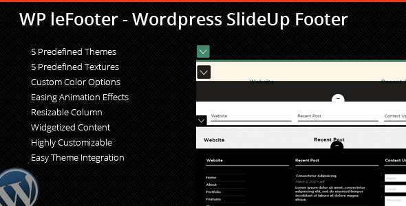 WP leFooter - Wordpress SlideUp Footer Plugin - CodeCanyon Item for Sale