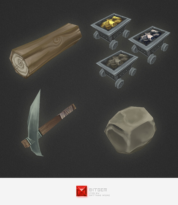 Low Poly RTS Misc Items - 3DOcean Item for Sale