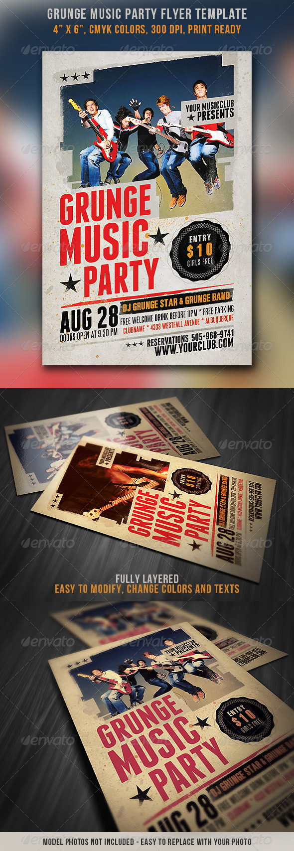 Grunge Music Party Flyer - Events Flyers