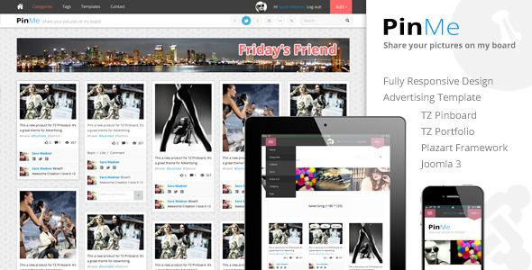 PinMe - Advertisement Responsive Joomla Template