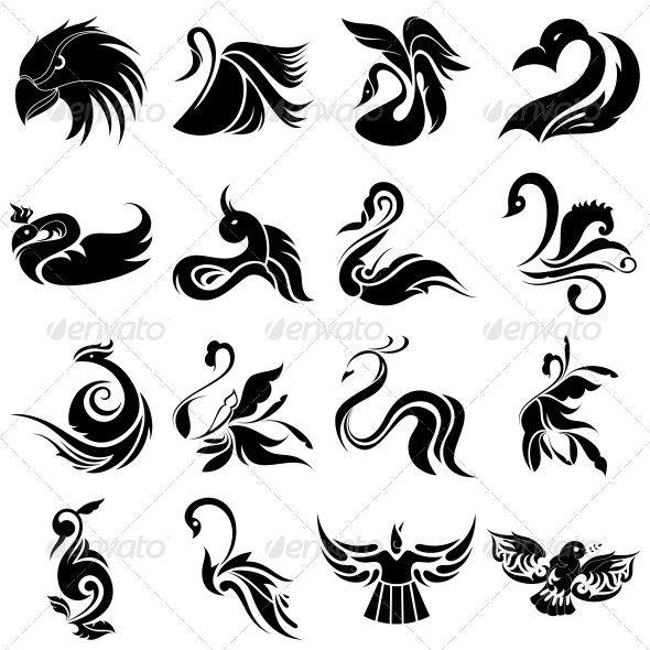 Tribal Floral Ducks Tattoo Designs Vector Pack Tribal Floral Ducks Tattoo Designs Vector Pack