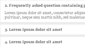 FAQ accordion