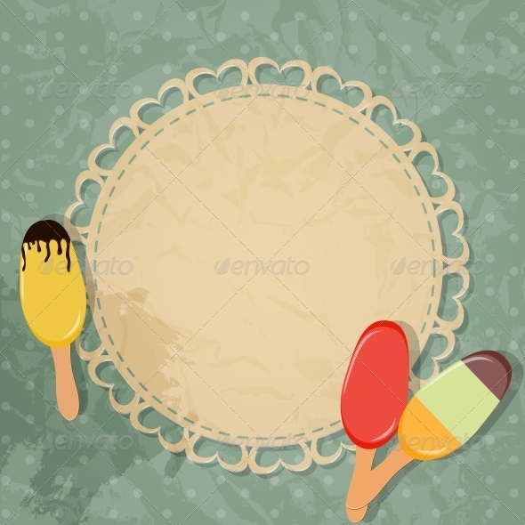 Gift Card with Ice Cream Design Elements