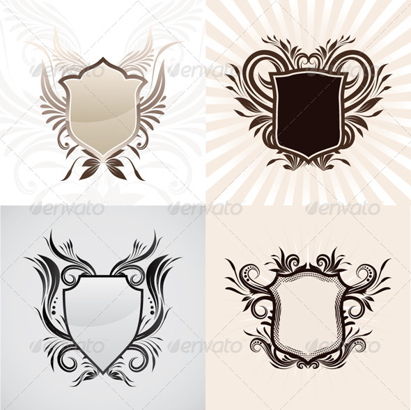 Shield Decorative Ornament Set Shield Decorative Ornament Set