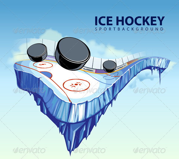 Vector illustration of surreal hockey rink Vector illustration of surreal hockey rink