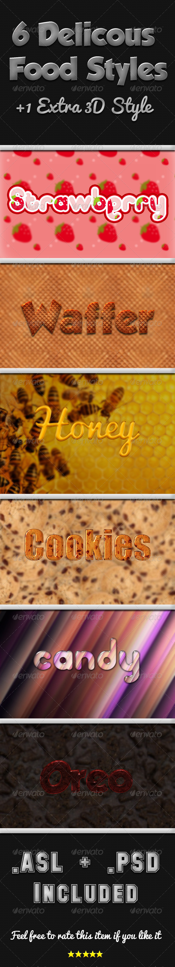6 Delicious Food Styles - Text Effects Actions