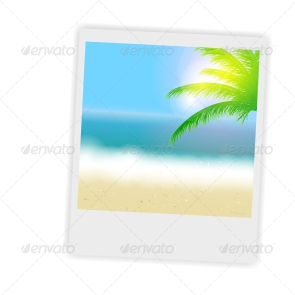 Beautiful Summer Background with Instant Photos Beautiful Summer Background with Instant Photos