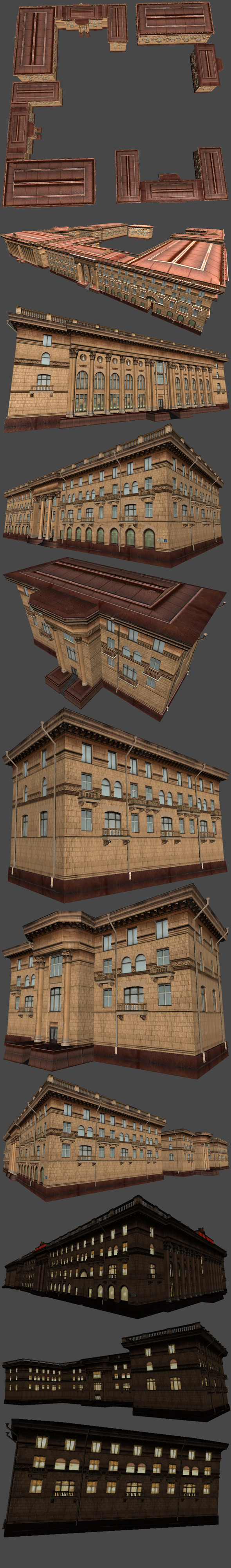 Soviet Hotel Set of 5 Buildings Soviet Hotel Set of 5 Buildings