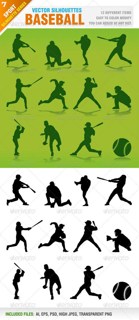 Baseball Silhouettes Baseball Silhouettes