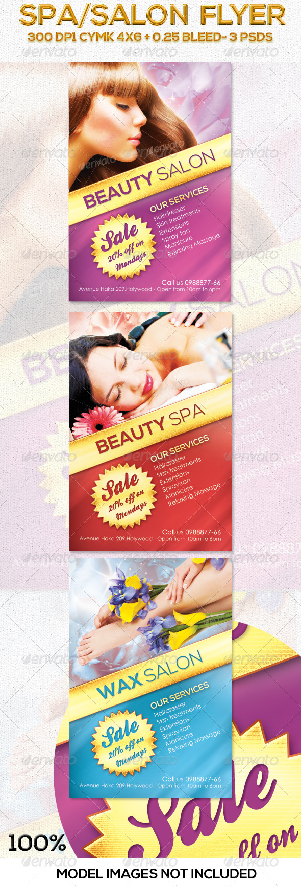 Salon Spa Flyer in 3 Colors Salon Spa Flyer in 3 Colors